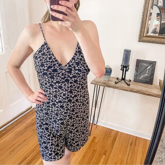 Norma Kamali Floral Stretch Jersey Playsuit Romper M - Picture 8 of 8